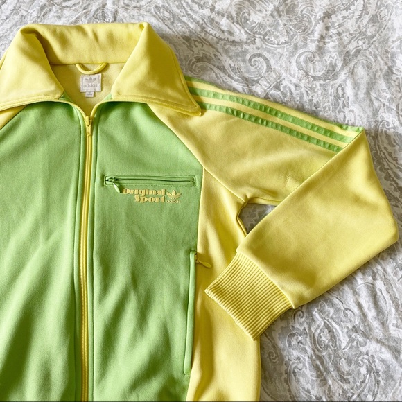 green and yellow adidas jacket